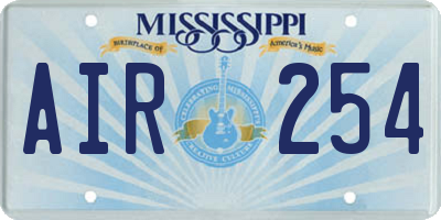 MS license plate AIR254