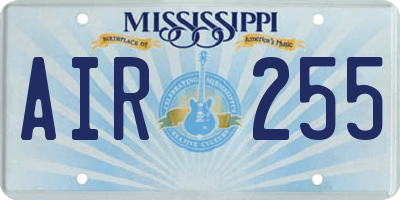 MS license plate AIR255