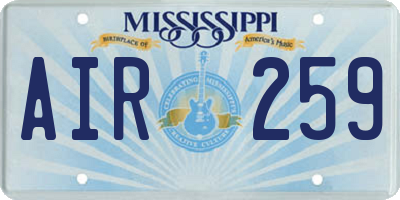 MS license plate AIR259