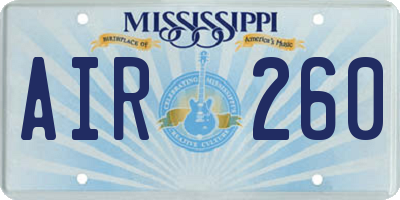 MS license plate AIR260