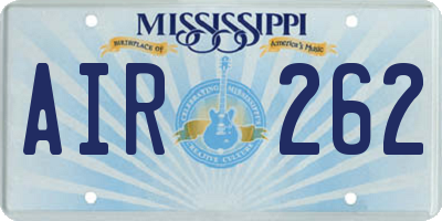 MS license plate AIR262
