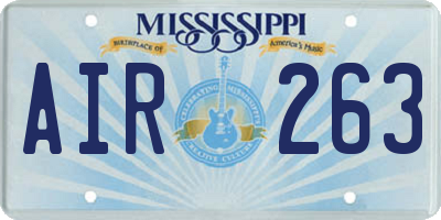 MS license plate AIR263
