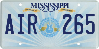 MS license plate AIR265