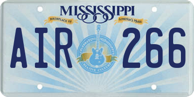 MS license plate AIR266