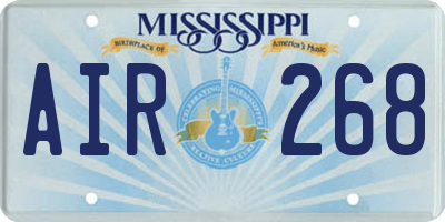 MS license plate AIR268