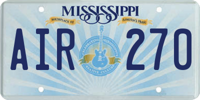 MS license plate AIR270