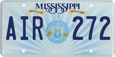MS license plate AIR272