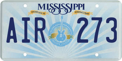 MS license plate AIR273