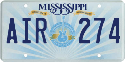 MS license plate AIR274