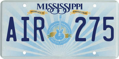 MS license plate AIR275