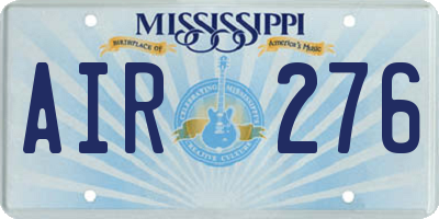 MS license plate AIR276