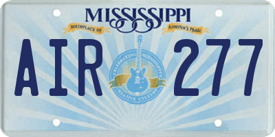 MS license plate AIR277