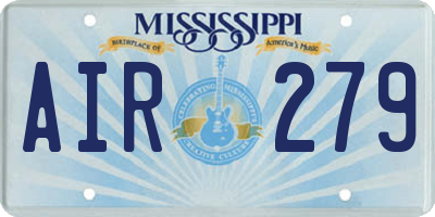 MS license plate AIR279