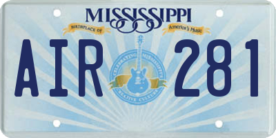 MS license plate AIR281