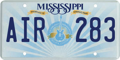 MS license plate AIR283