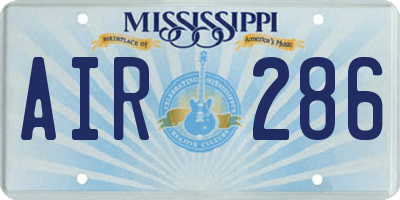 MS license plate AIR286