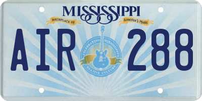 MS license plate AIR288