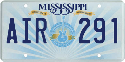 MS license plate AIR291