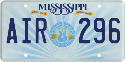 MS license plate AIR296