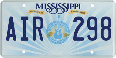 MS license plate AIR298