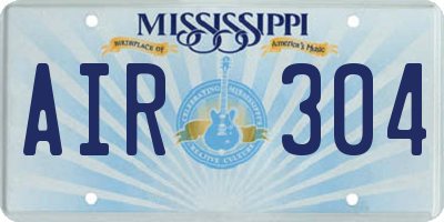 MS license plate AIR304