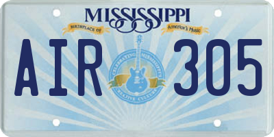 MS license plate AIR305