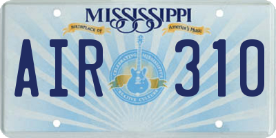 MS license plate AIR310