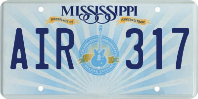 MS license plate AIR317