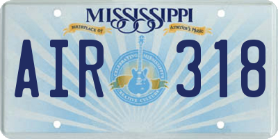 MS license plate AIR318