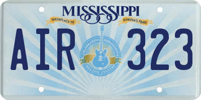 MS license plate AIR323