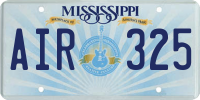 MS license plate AIR325