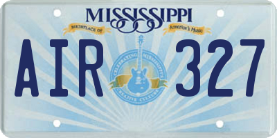 MS license plate AIR327