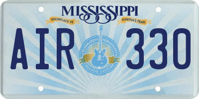 MS license plate AIR330