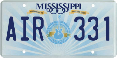 MS license plate AIR331