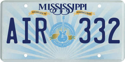 MS license plate AIR332
