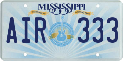 MS license plate AIR333