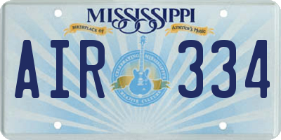 MS license plate AIR334