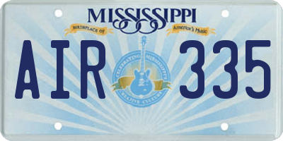 MS license plate AIR335