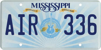 MS license plate AIR336