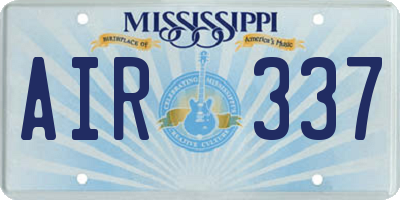 MS license plate AIR337