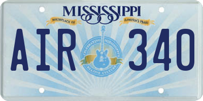 MS license plate AIR340