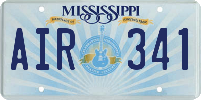 MS license plate AIR341