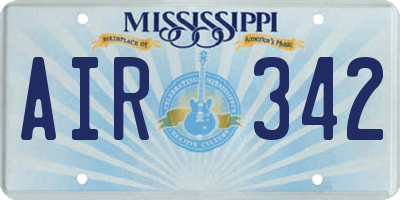 MS license plate AIR342