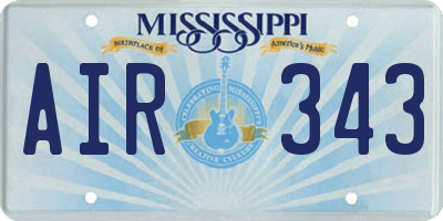 MS license plate AIR343