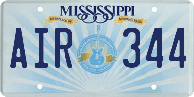 MS license plate AIR344