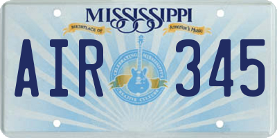 MS license plate AIR345