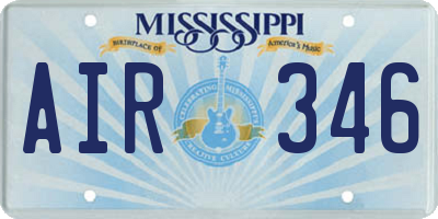 MS license plate AIR346