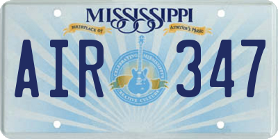 MS license plate AIR347