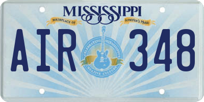 MS license plate AIR348