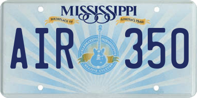 MS license plate AIR350